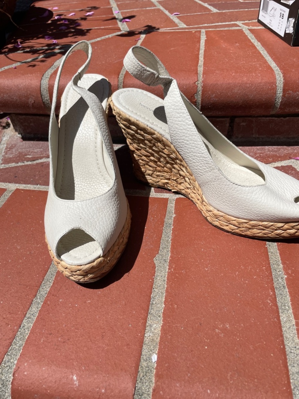 Banana Republic cream colored wedge sandals